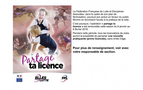PARTAGE TA LICENCE 2018